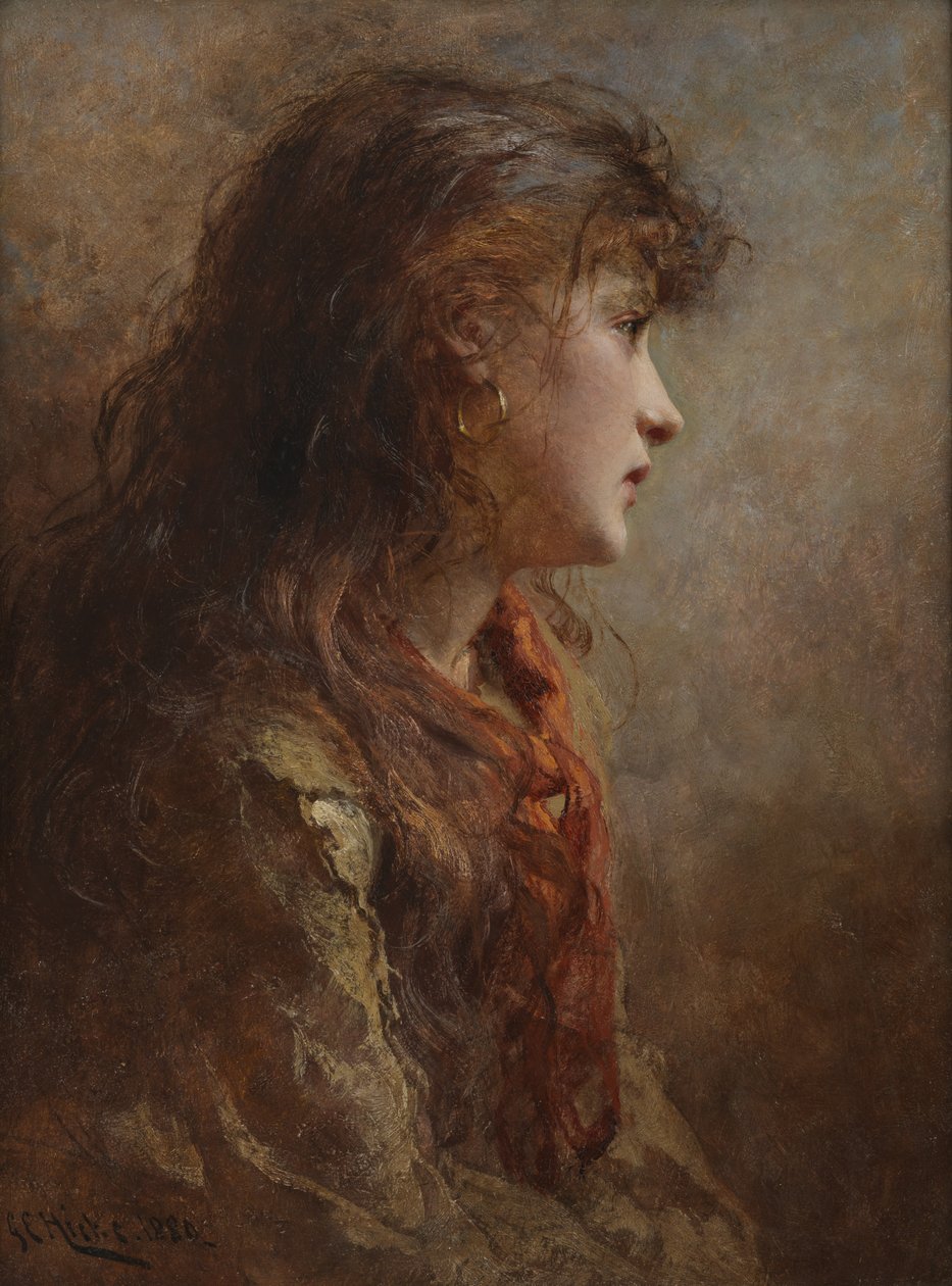 Una chica gitana de George Elgar Hicks