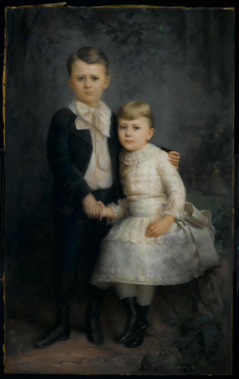 Retrato de dos niños, 1891 de George Gerhard
