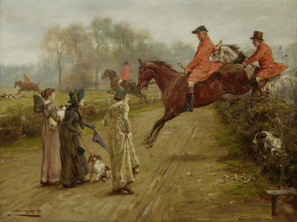 Observando la caza, 1895 de George Goodwin Kilburne