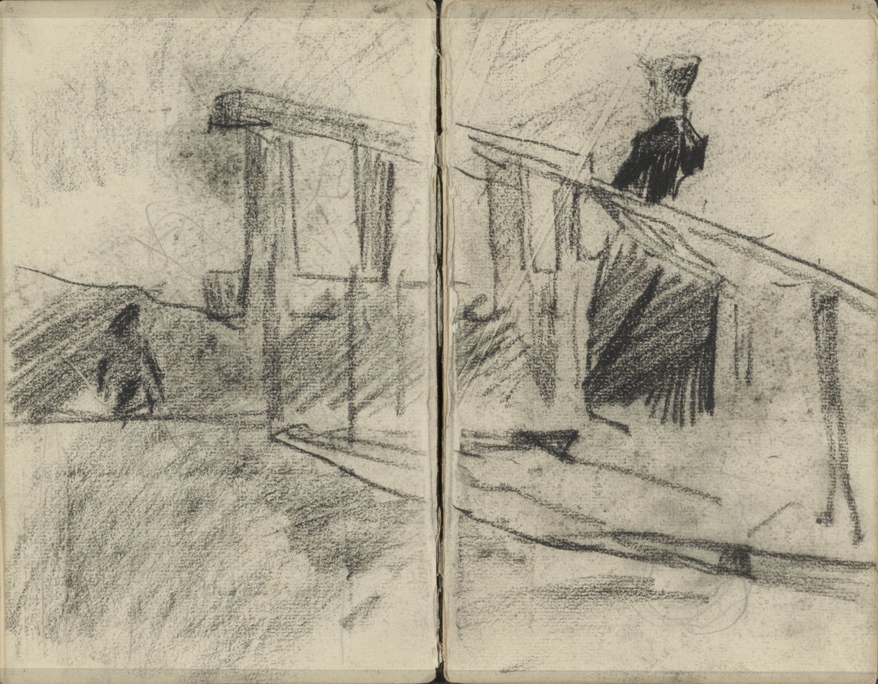 Mujer, posiblemente en un puente de George Hendrik Breitner