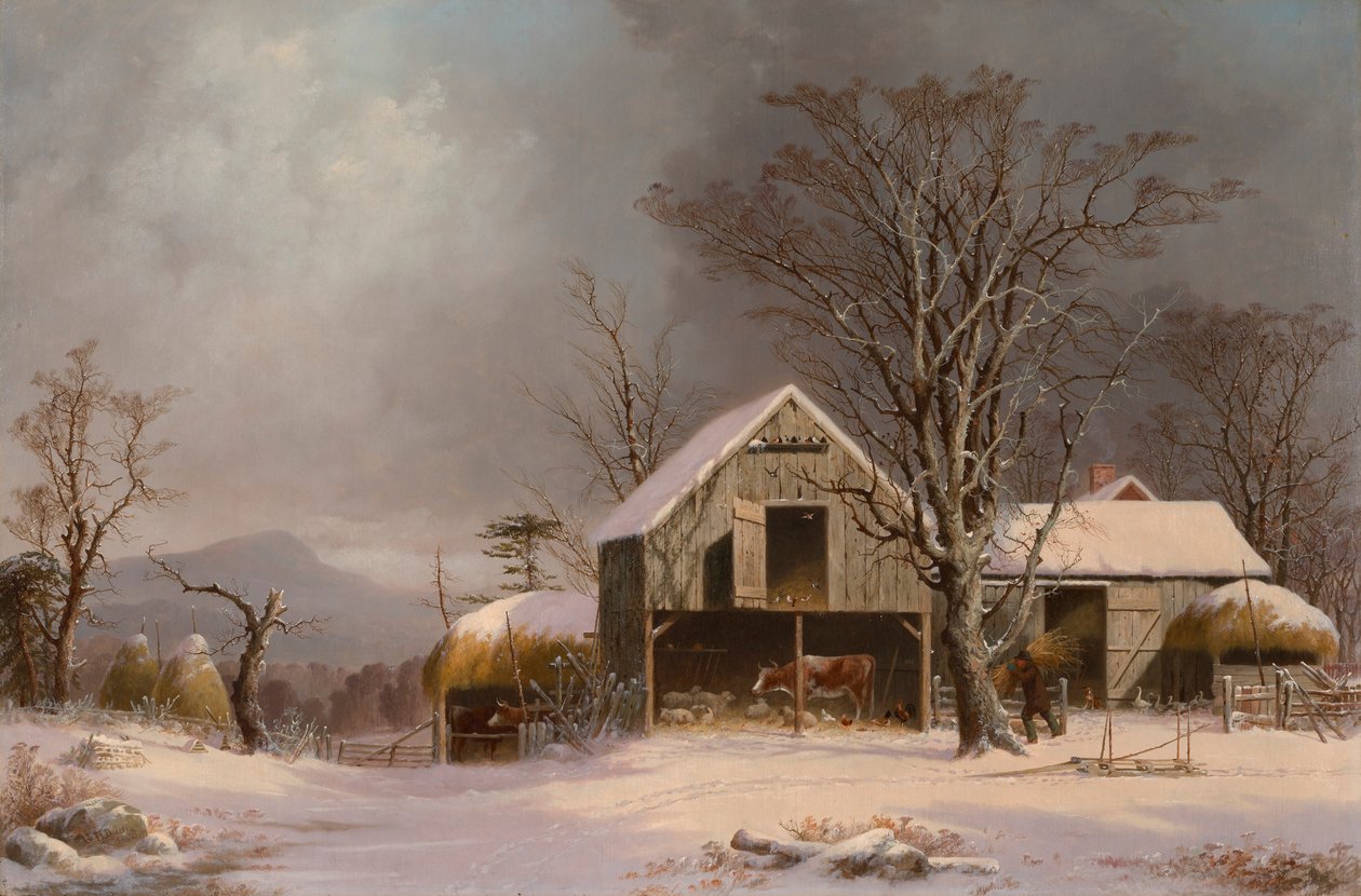 Escena de invierno en Nueva Inglaterra de George Henry Durrie