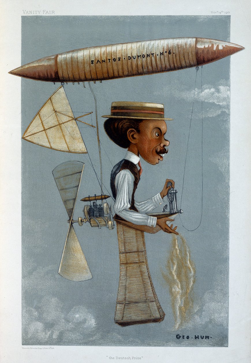 Alberto Santos-Dumont y su dirigible, 1901 de George Hum