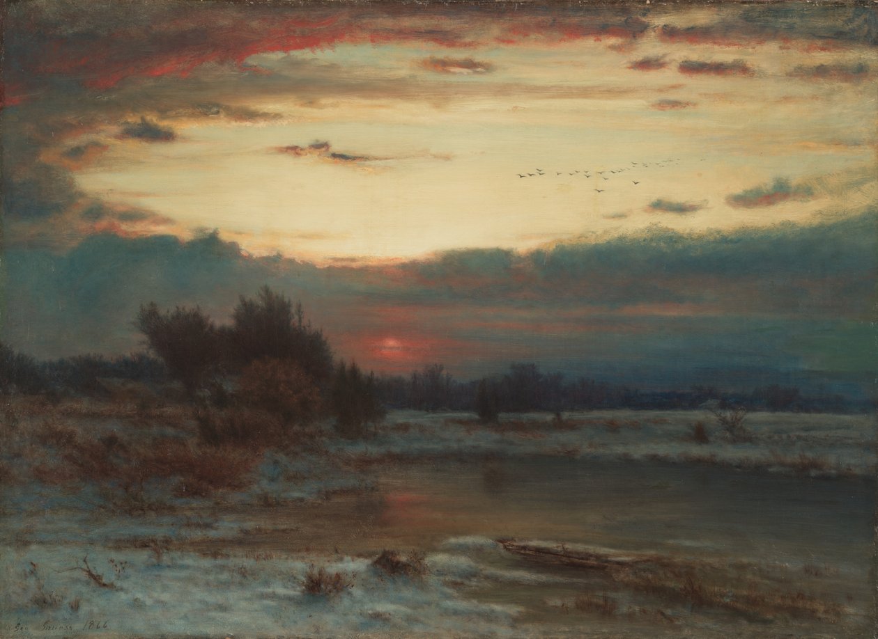 Un cielo de invierno, 1866 de George Inness
