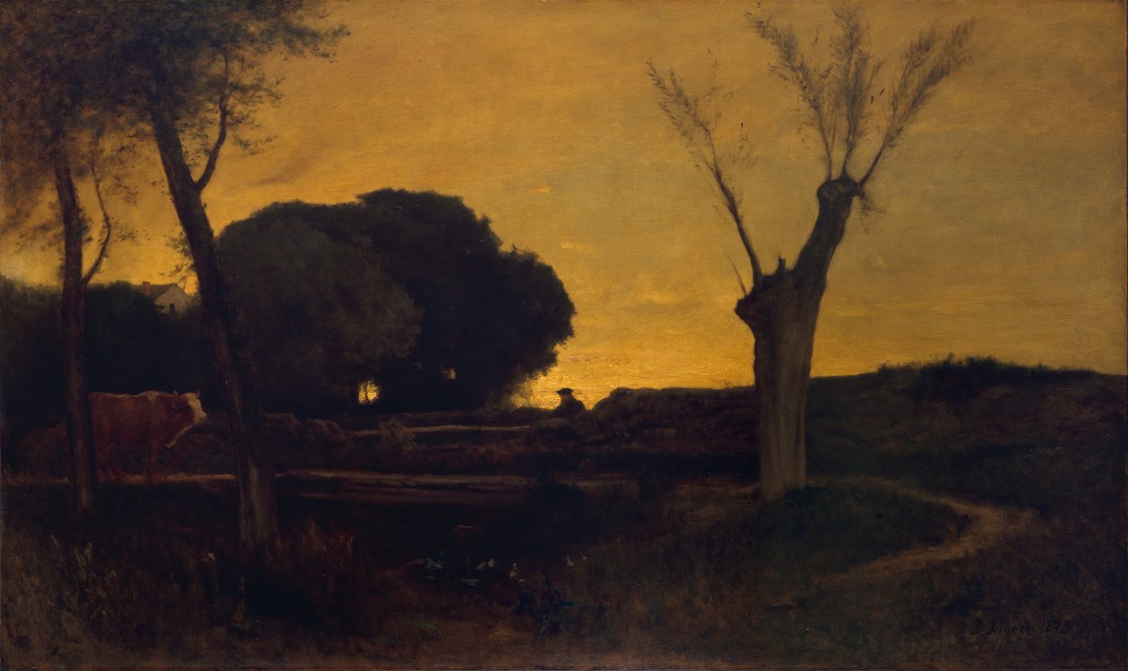 Atardecer en Medfield, Massachusetts de George Inness