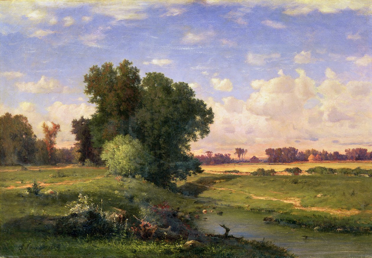 Hackensack Meadows, Atardecer, 1859 de George Inness