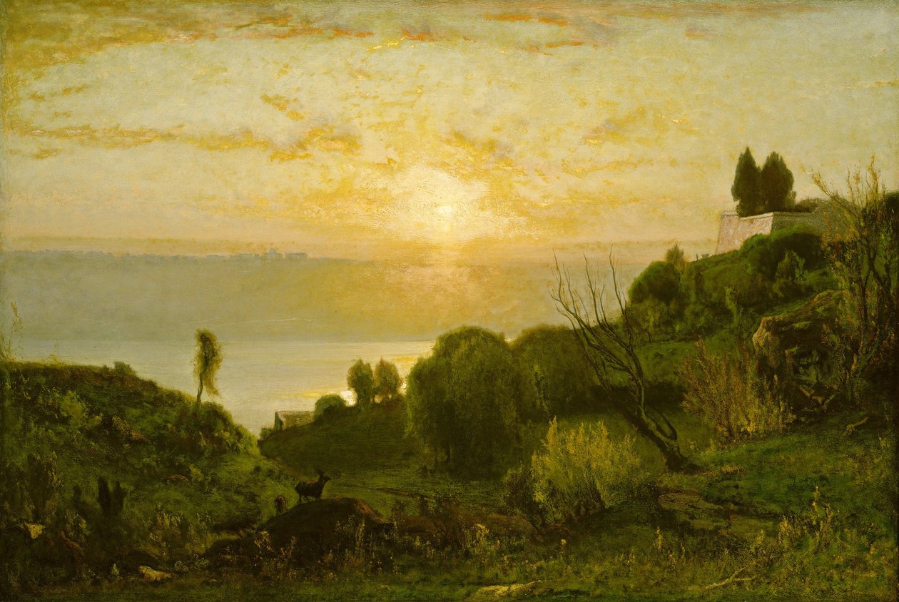Lago Albano, atardecer, c. 1874 de George Inness