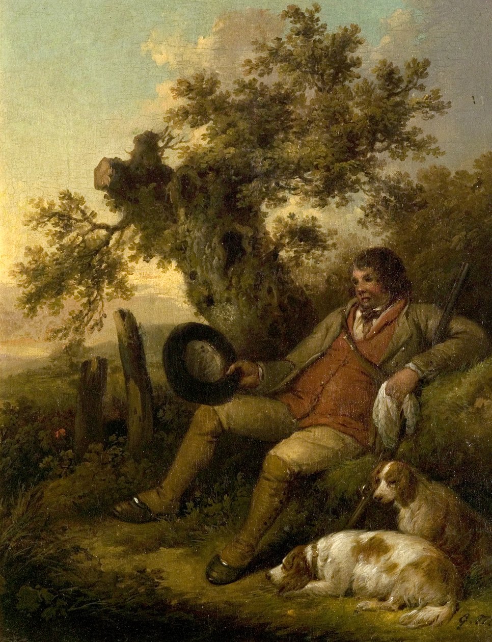 El deportista descansando, c.1790 de George Morland
