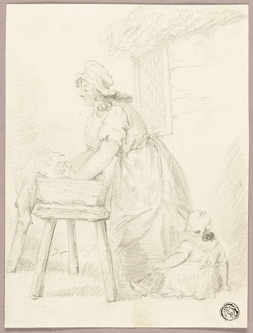 Mujer lavando ropa de George Morland