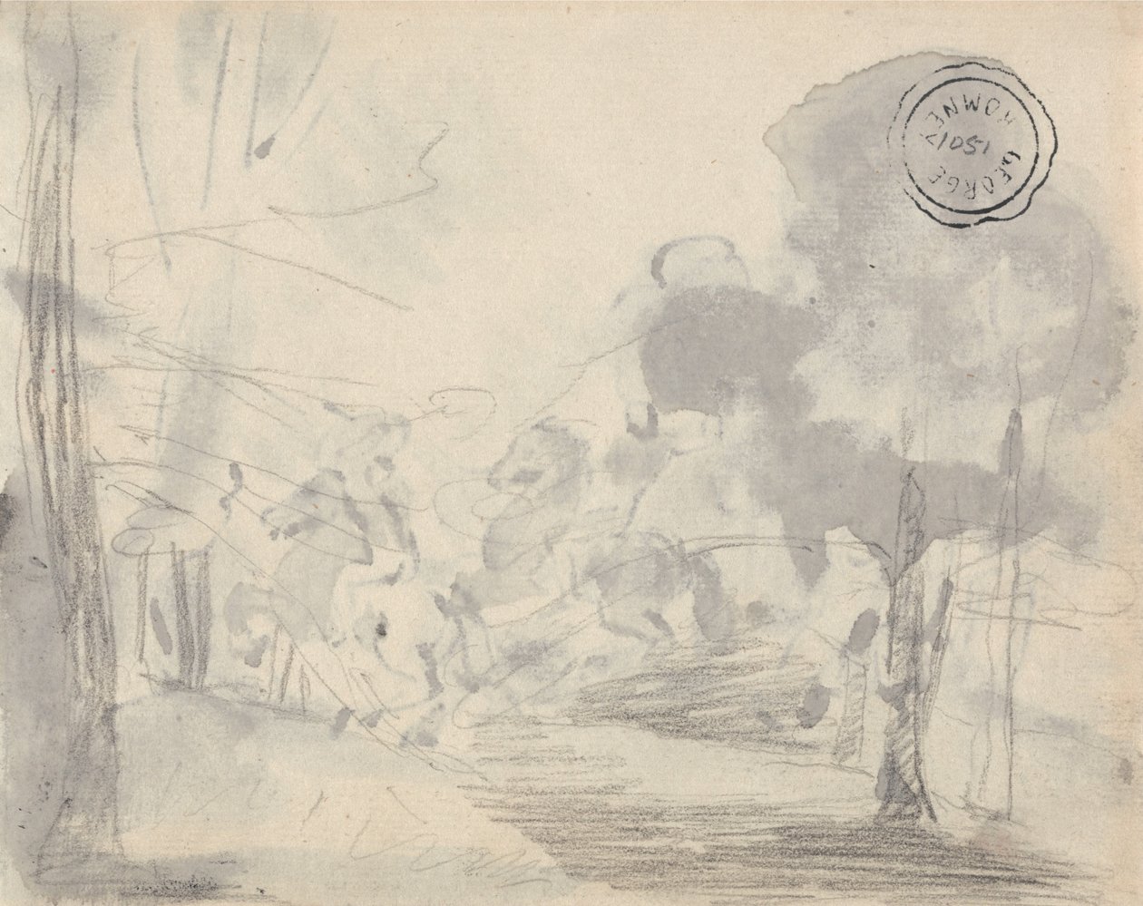 Claro de árboles de George Romney