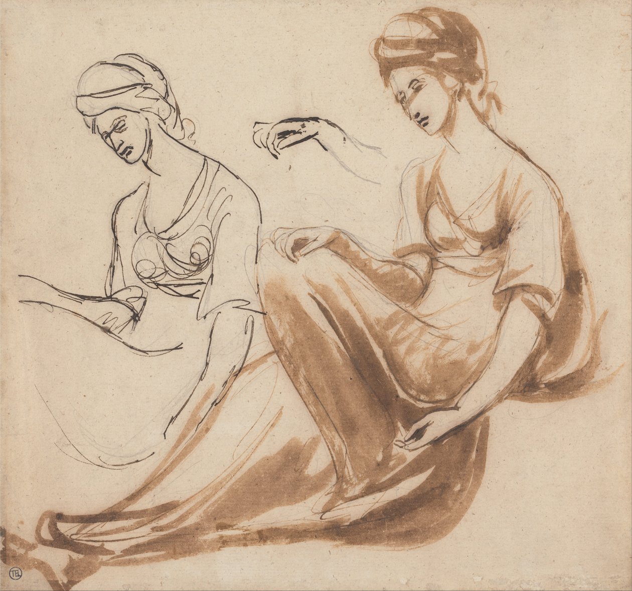 Estudios de una mujer sentada de George Romney
