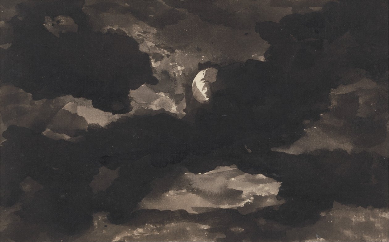 Estudio de un cielo nublado por la luna de George Romney