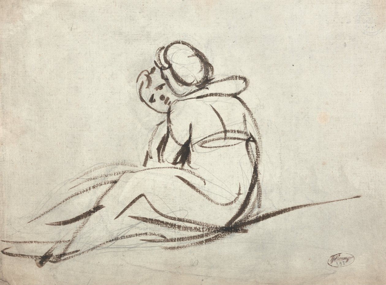 Dos niños abrazados de George Romney