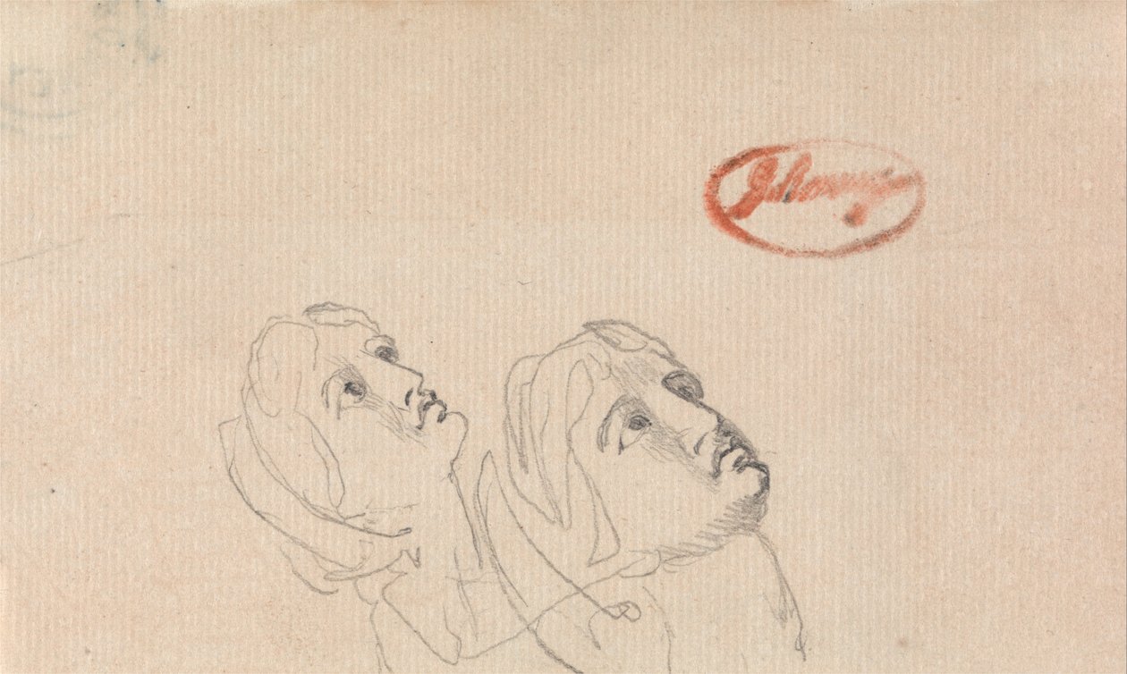 Dos cabezas mirando hacia arriba de George Romney