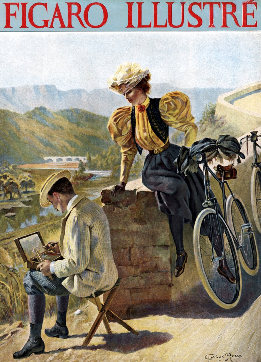 Joven mujer observando a un hombre de George Roux