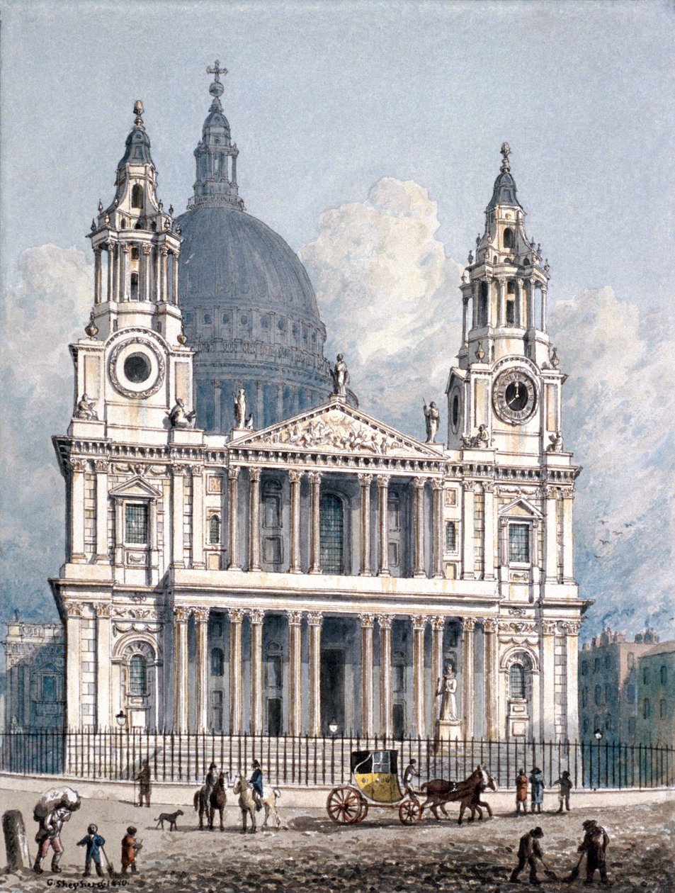 Catedral de San Pablo, Londres, 1810 de George Shepherd