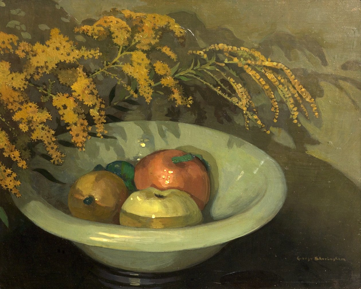 Fruta en un cuenco de jade de George Sheringham