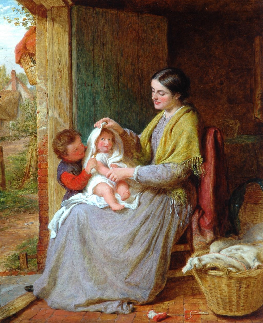 Jugando con el Bebé, 1863 de George Smith