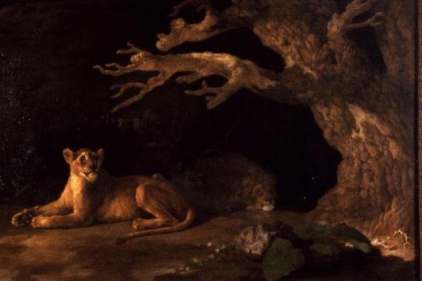 Un león y una leona de George Stubbs