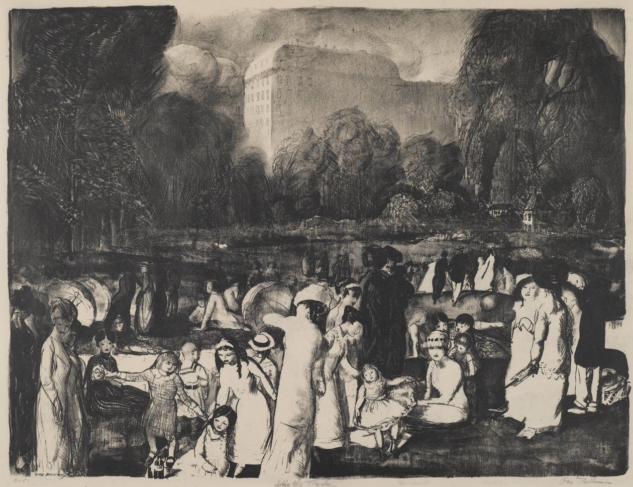 En el Parque, Luz, 1916 de George Wesley Bellows