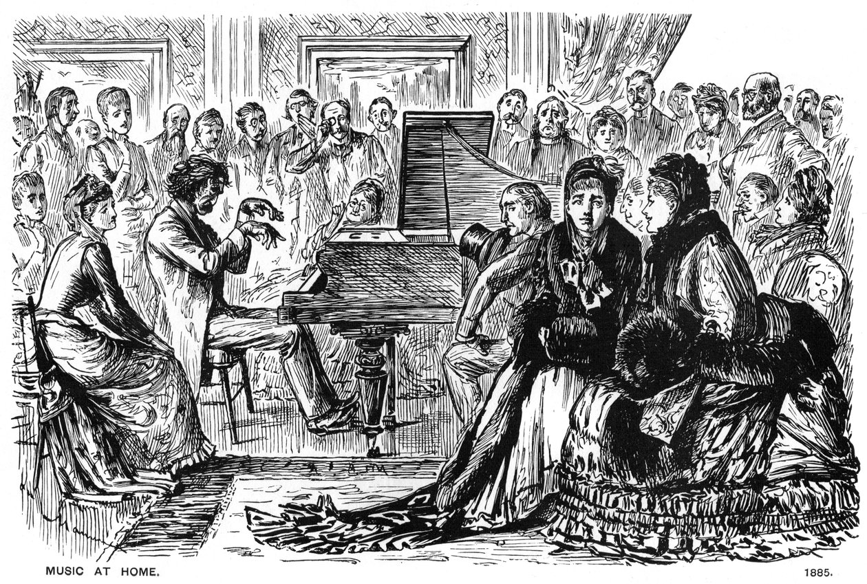 Música en casa, 1885 de George du Maurier
