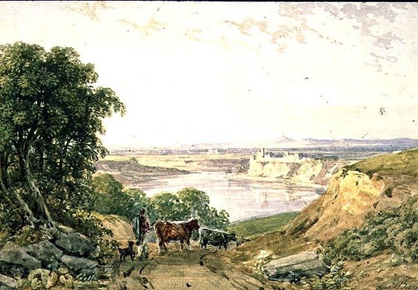 Paisaje con ganado de George the Younger Barret