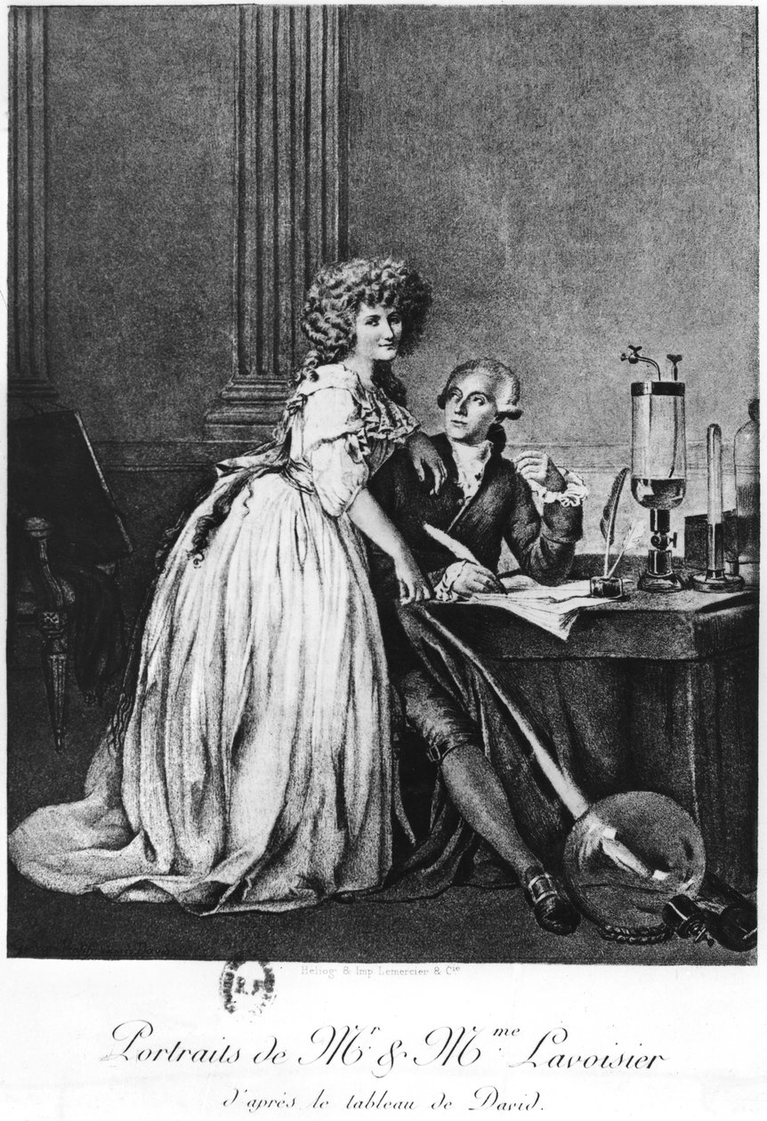 Antoine Laurent Lavoisier (1743-94) y su esposa Marie Anne Paulze (1758-1836) de Georges Ernest Profit