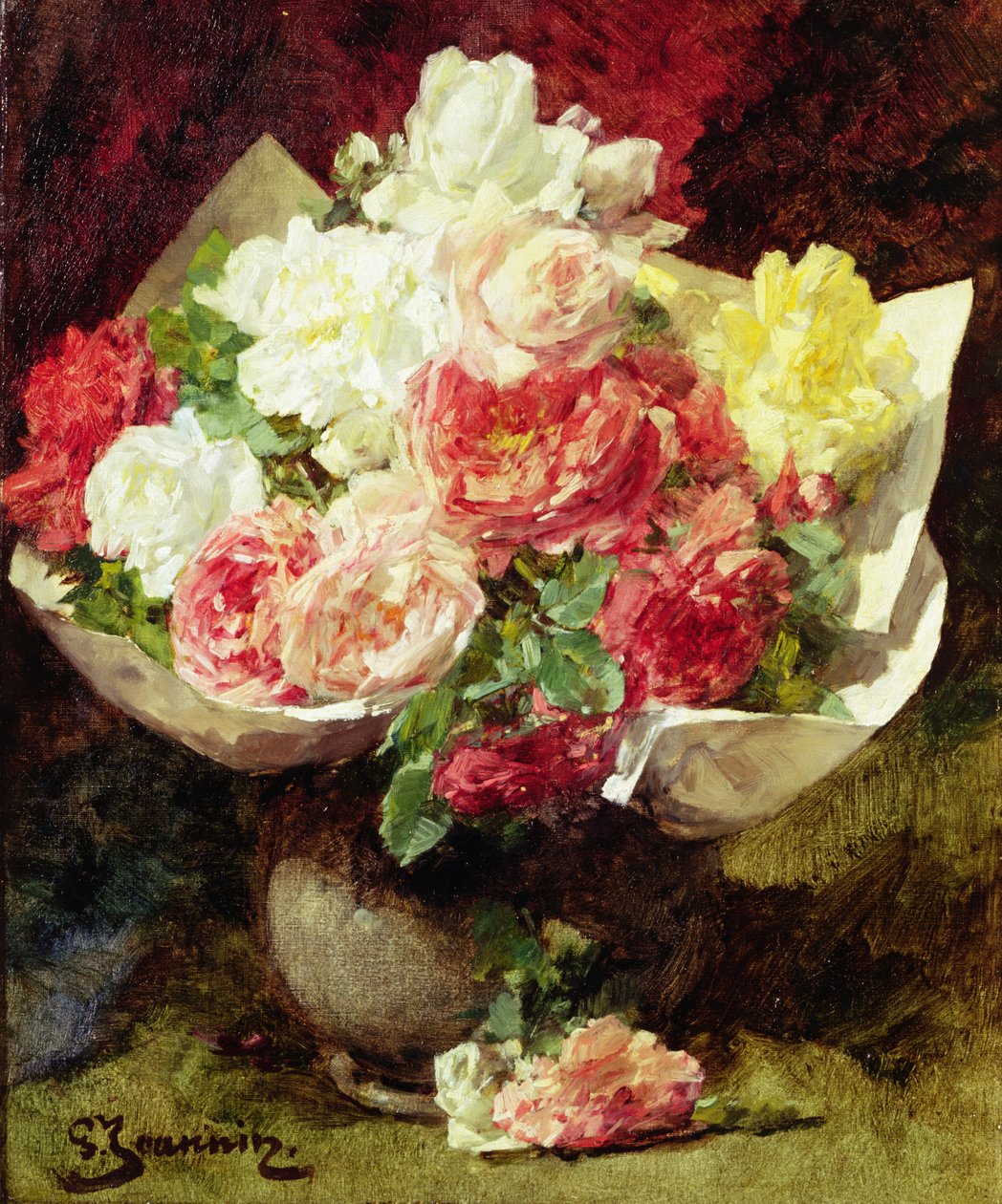Flores en un jarrón de Georges Jeannin