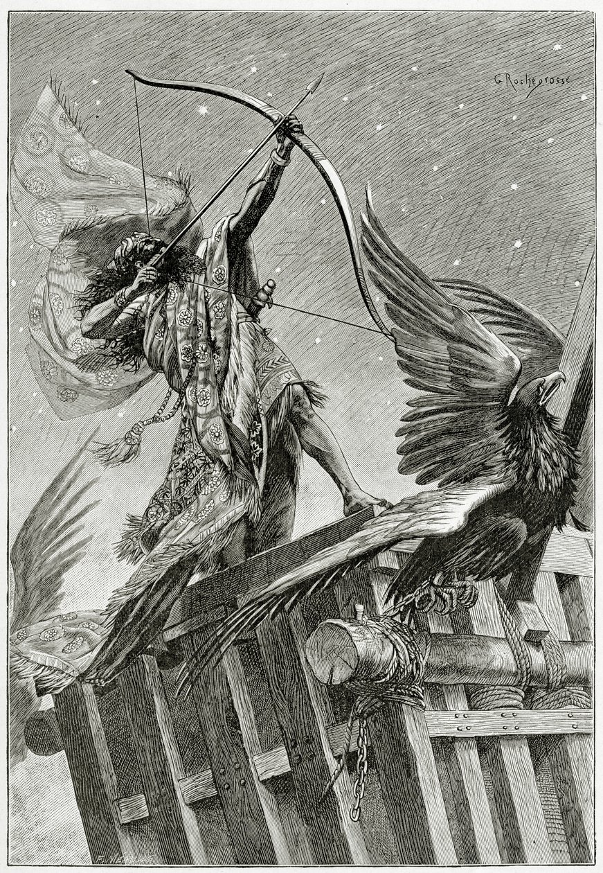 Nemrod, siglo XIX (grabado en blanco y negro) de Georges Marie Rochegrosse