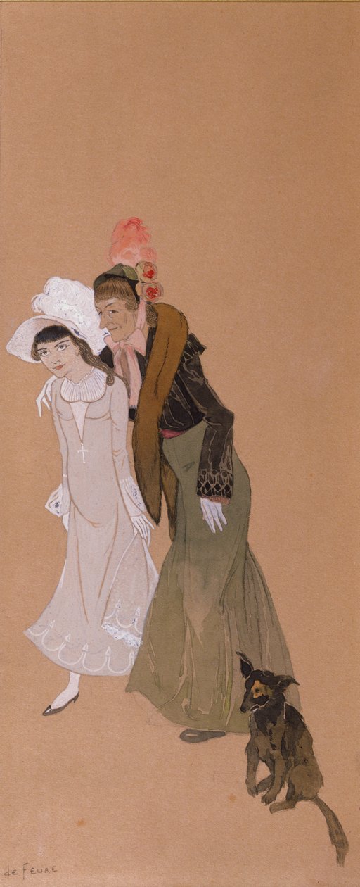 Mme Alvarez con su nieta, Gigi, 1943 de Georges de Feure