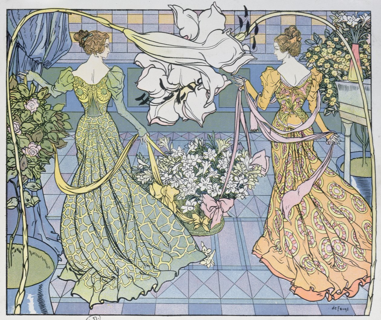Mujeres rodeadas de flores, c. 1900 de Georges de Feure