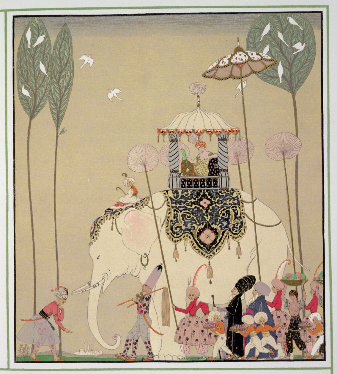 Procesión imperial (litografía en color) de Georges Barbier