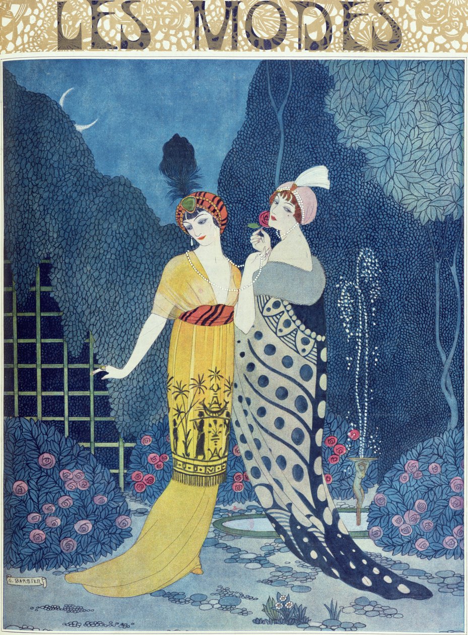 Les Modes (litografía en color) de Georges Barbier