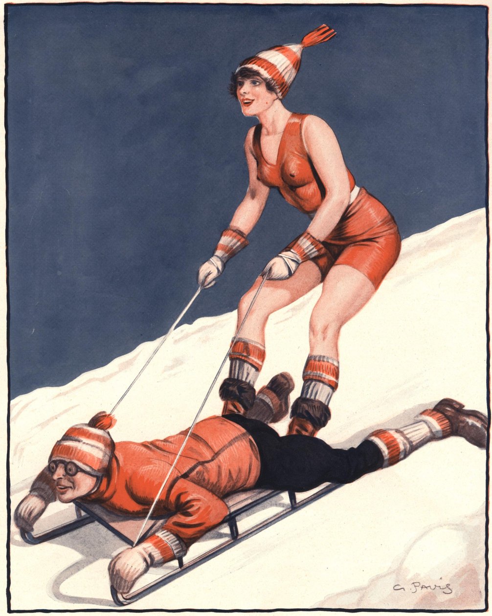 Ilustración de "Le Sourire" (litografía en color) de Georges Pavis