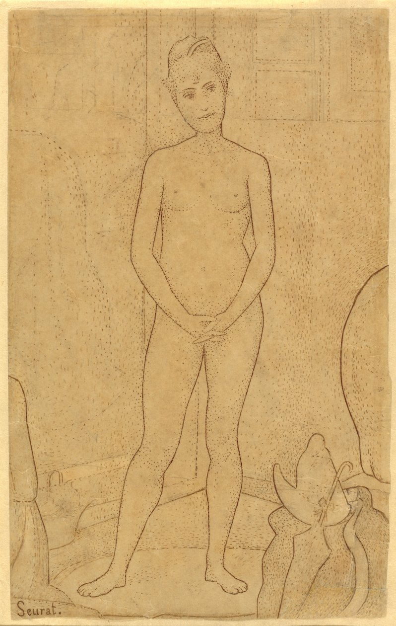 Estudio después de "Las modelos" de Georges Seurat