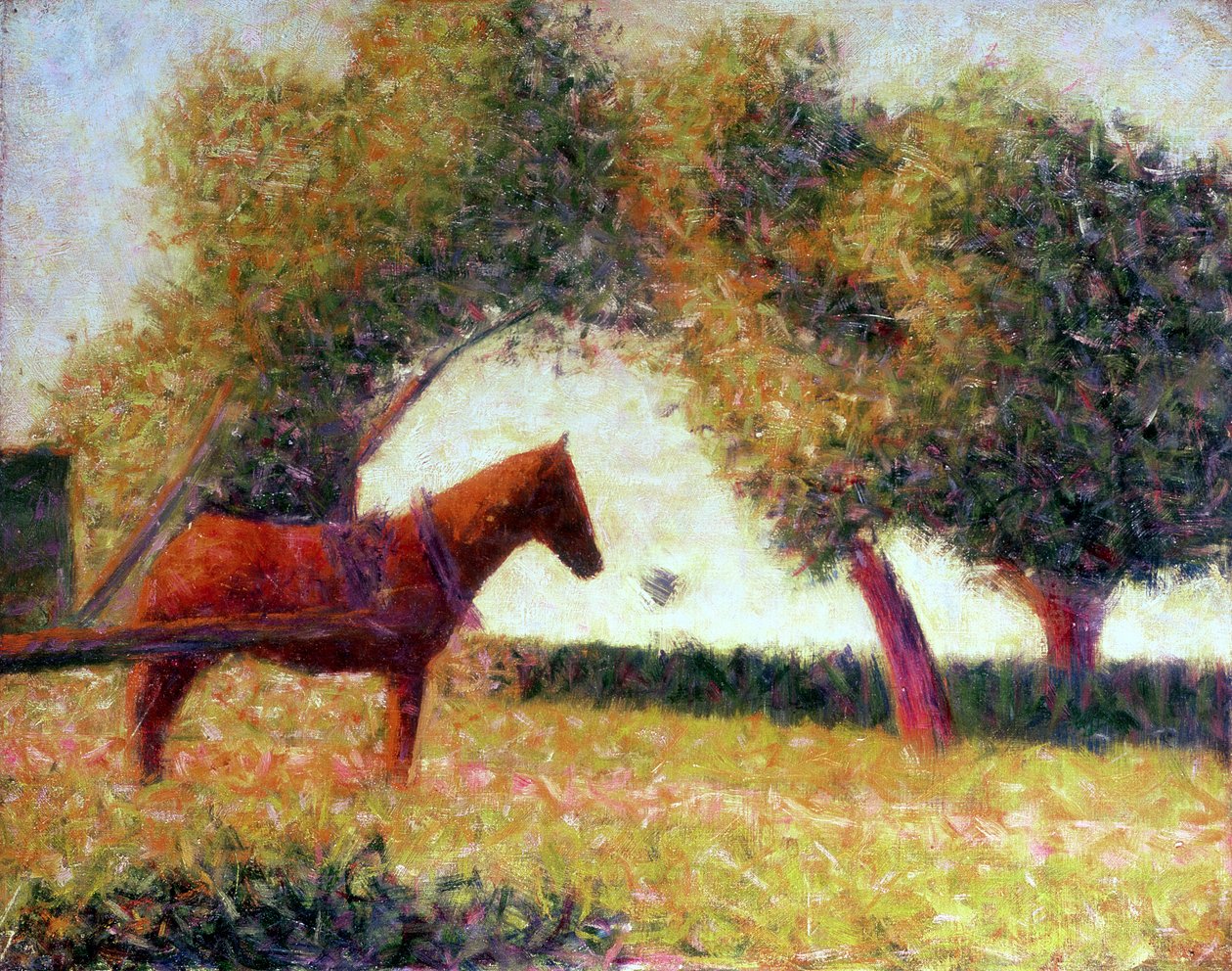 El caballo arnesado, 1883 de Georges Seurat