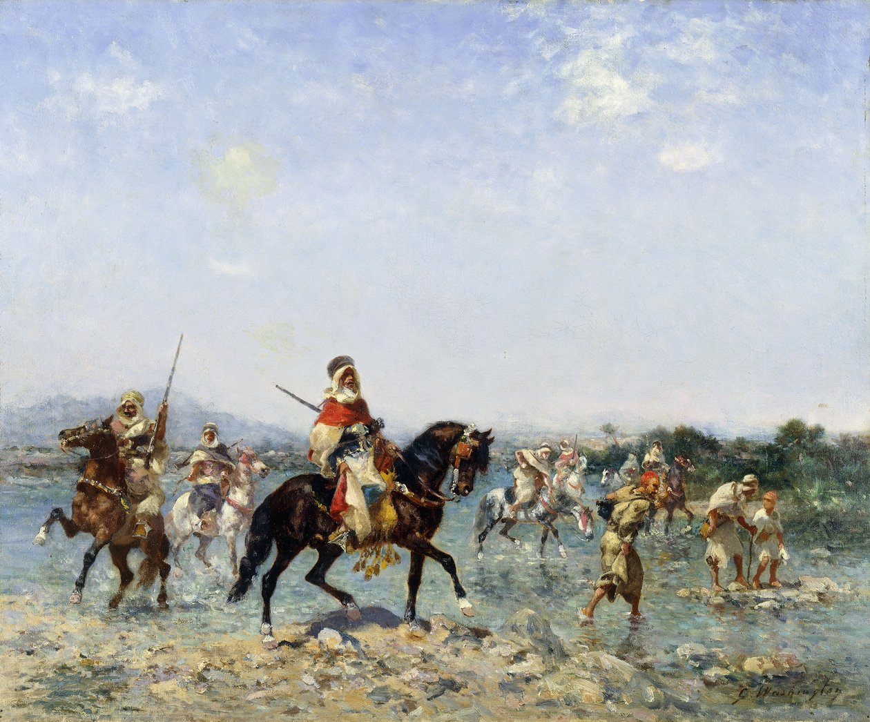 Caballería árabe cruzando un arroyo de Georges Washington