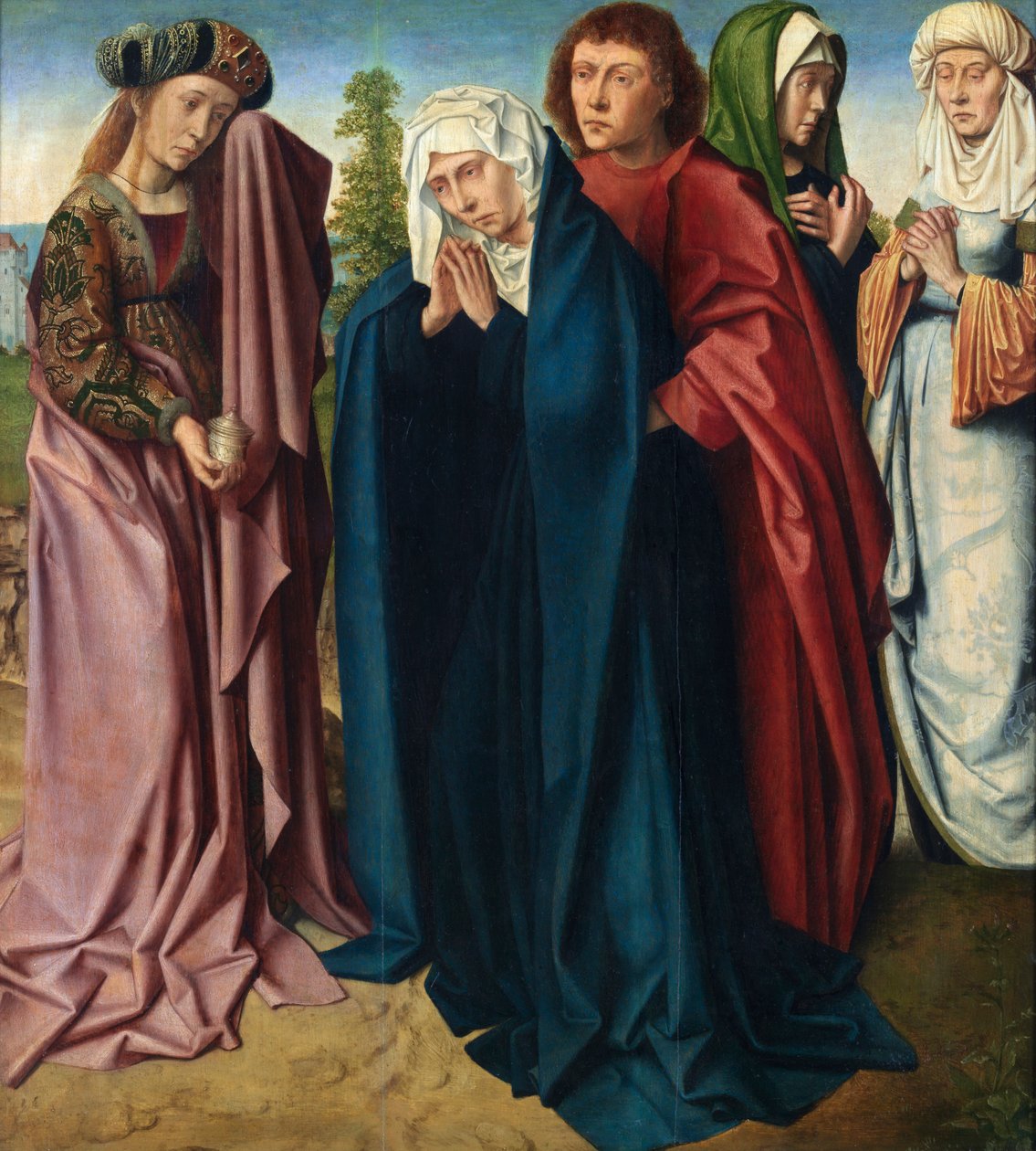 Mujeres santas (óleo sobre tabla) de Gerard David