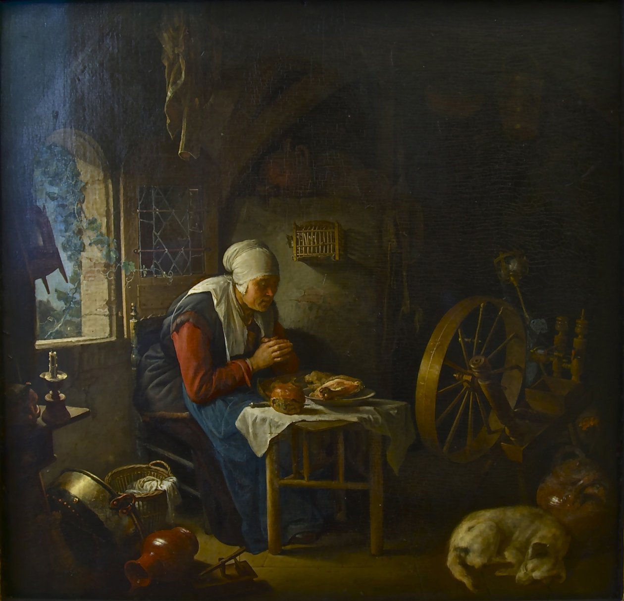 La oración de la hilandera, 1645 de Gerrit Dou