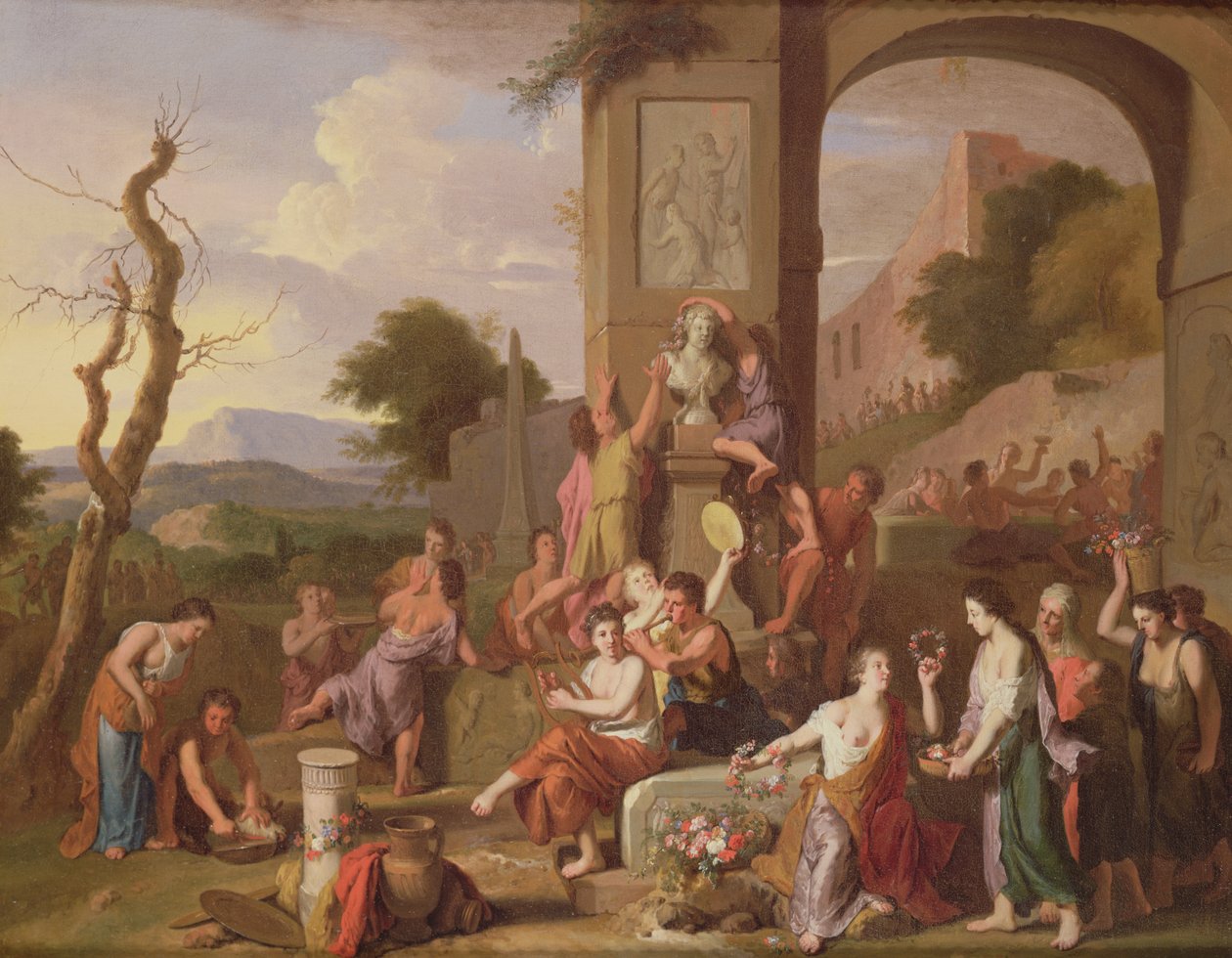 Una fiesta sacrificial entre ruinas de Gerard Hoet