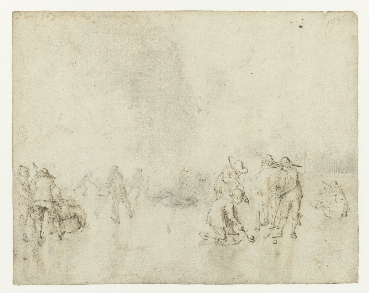 Cara de hielo con jugadores frascos de Gerard ter Borch (II)