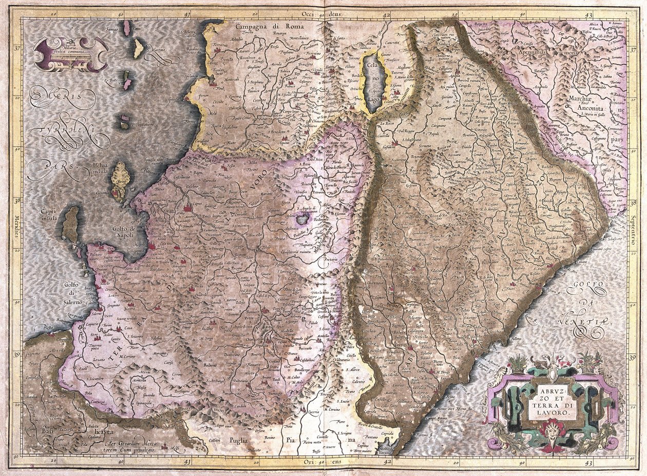 Abruzzo y Campania, Italia de Gerardus Mercator