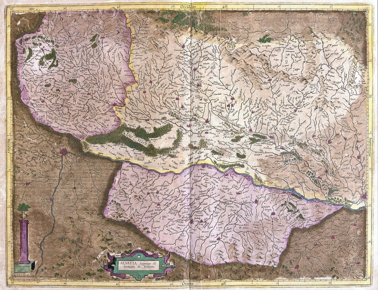 Alsacia, norte de Francia (grabado) de Gerardus Mercator