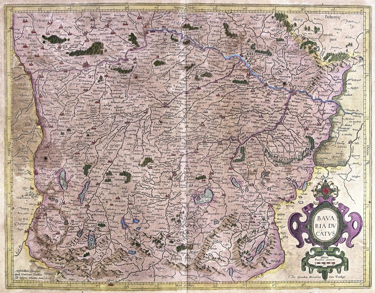 Baviera, Alemania (grabado) de Gerardus Mercator