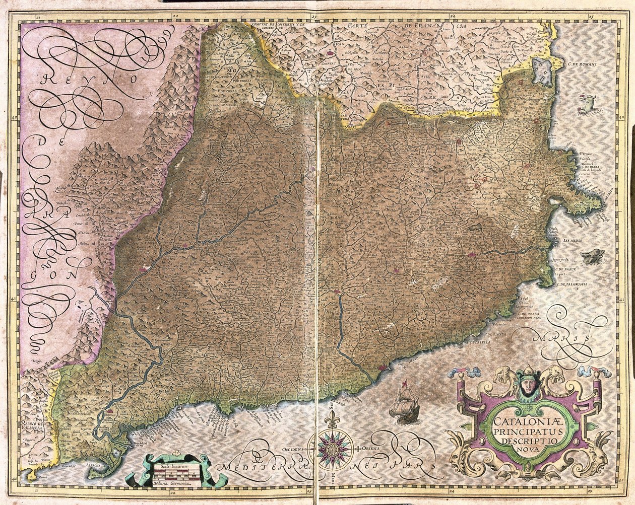 Cataluña, España (grabado) de Gerardus Mercator