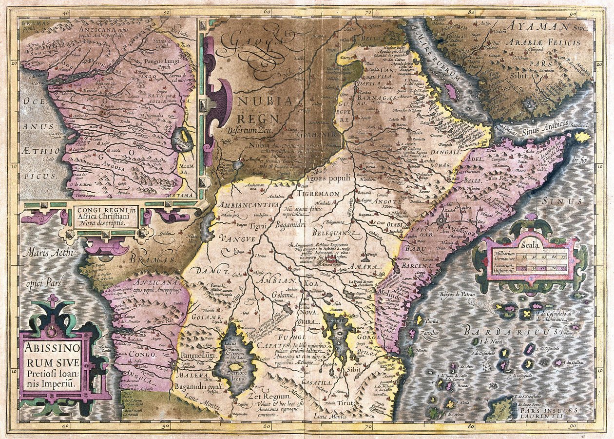 Congo, África central (grabado) de Gerardus Mercator