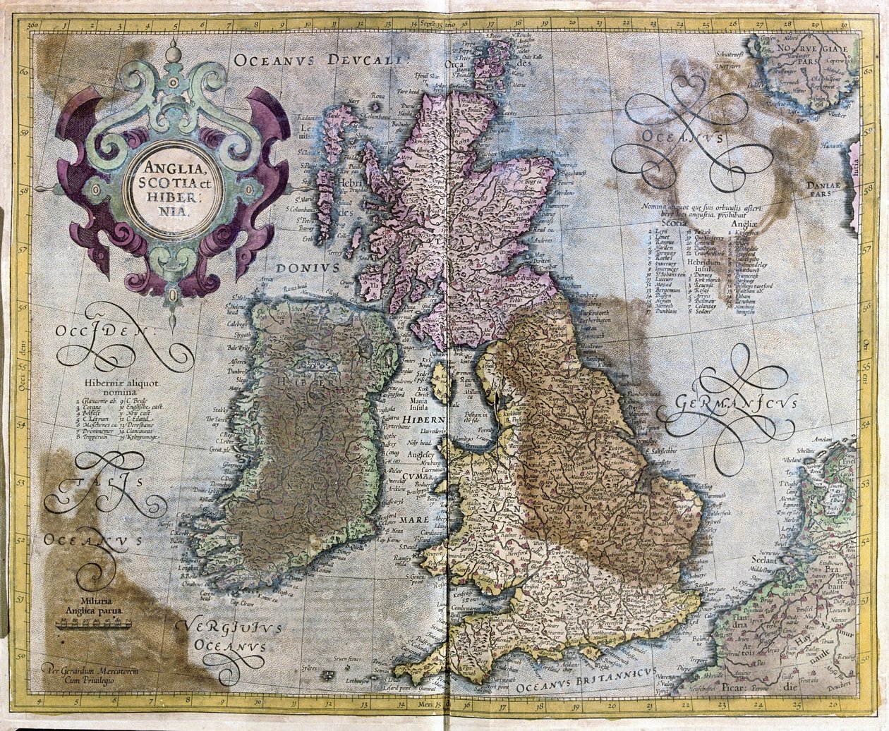 Inglaterra, Escocia e Irlanda de Gerardus Mercator