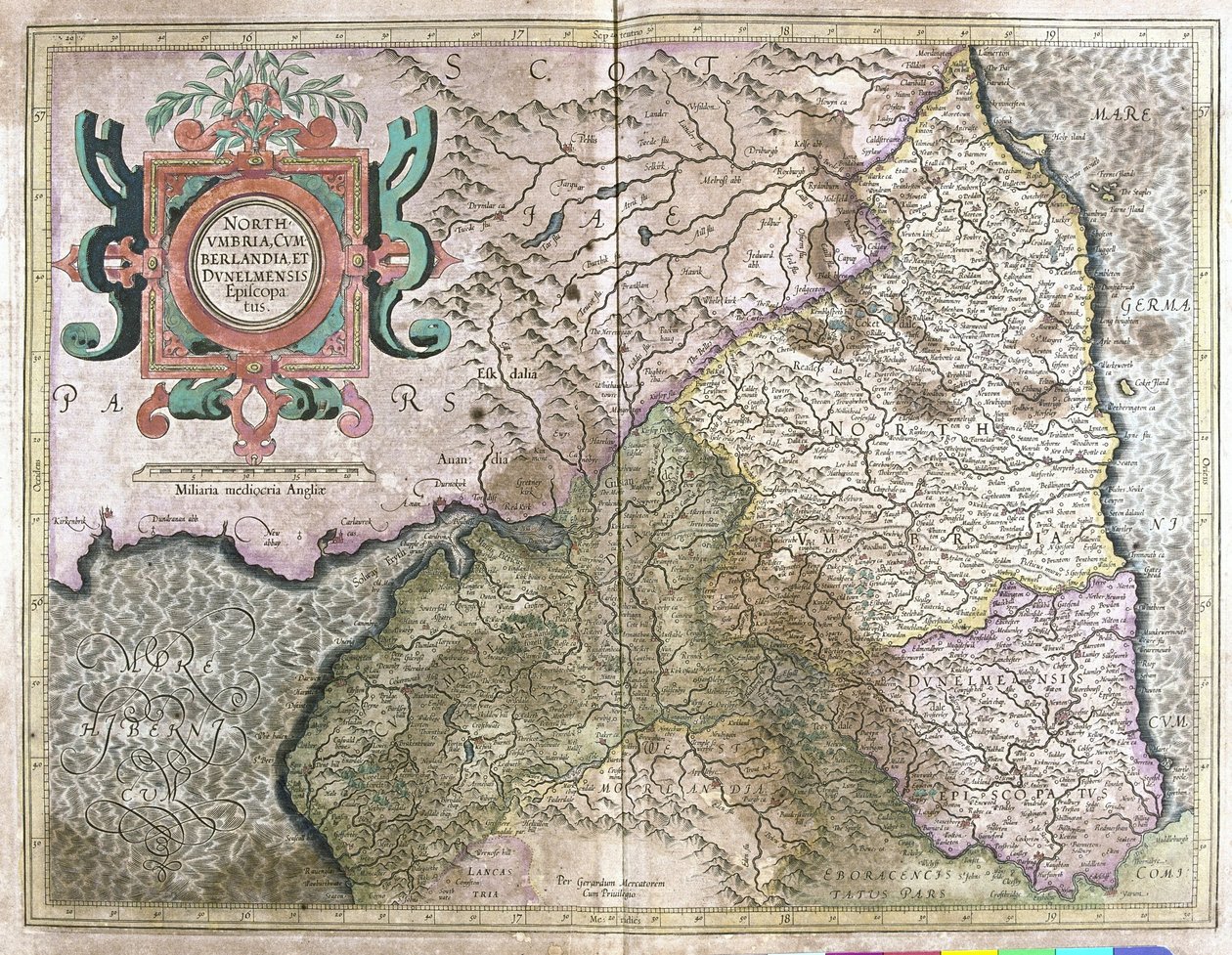 Inglaterra y Escocia (grabado) de Gerardus Mercator