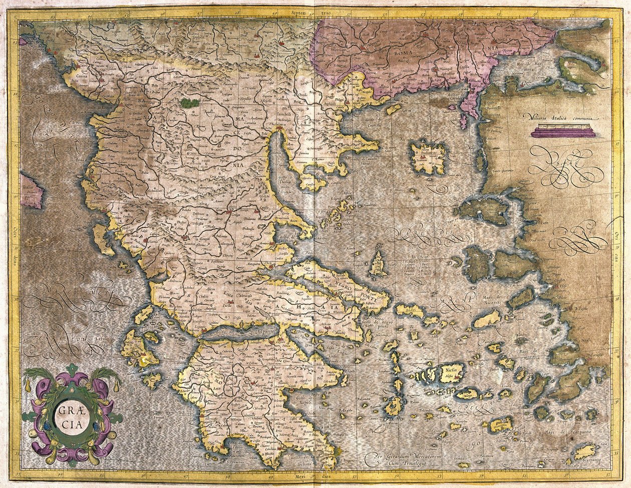 Grecia (grabado) de Gerardus Mercator
