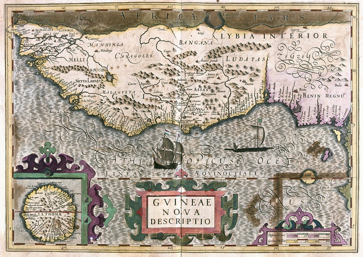 Guinea, Libia - África (grabado) de Gerardus Mercator