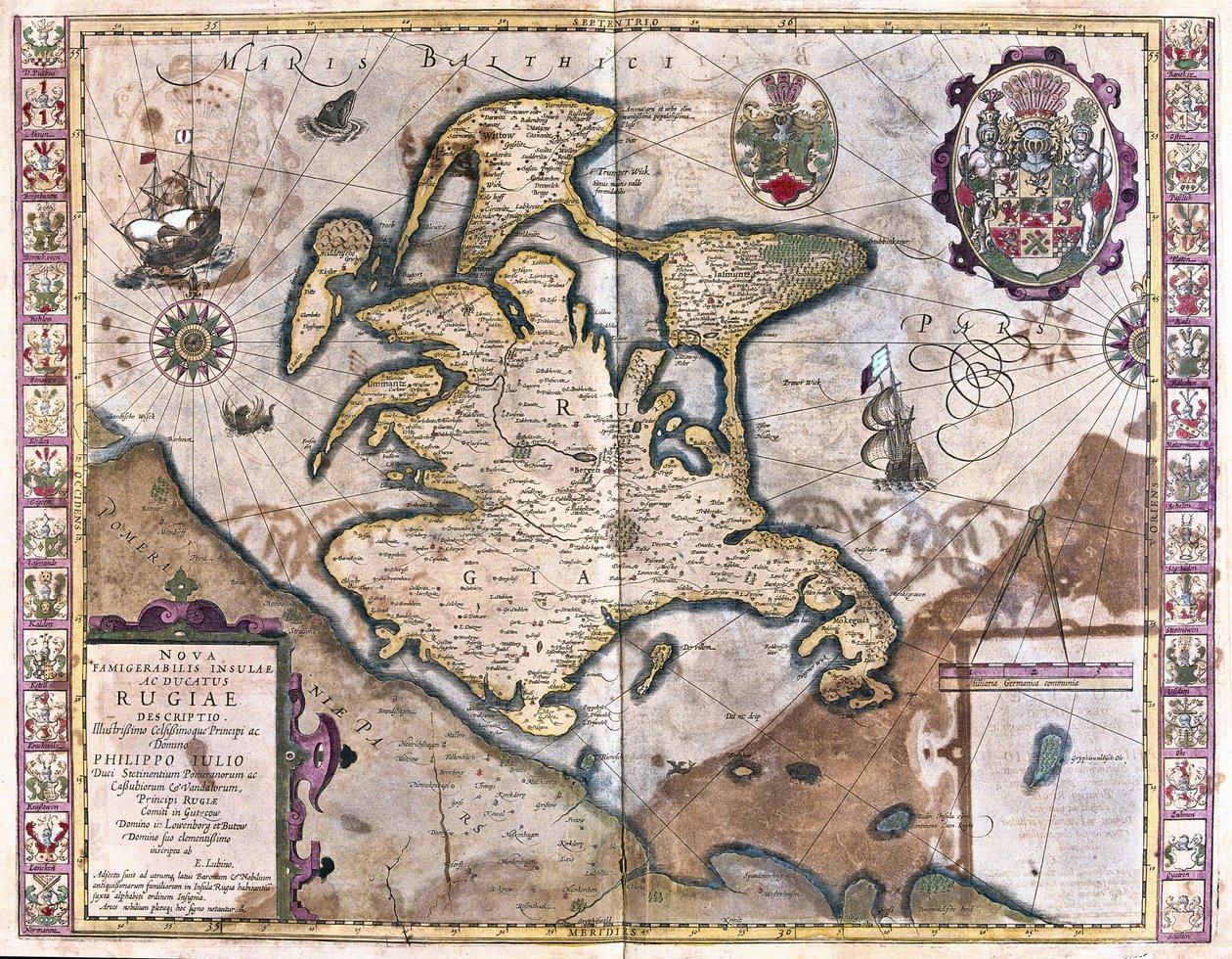 Isla de Rügen, Alemania (grabado) de Gerardus Mercator